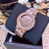 Buy Shop Marc Jacobs Marci Crystals Rose Gold Dial Rose Gold Steel Strap Watch for Women - MBM3192 USA Online