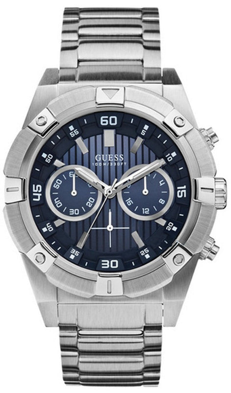 Buy Shop Guess Jolt Chronograph Blue Dial Silver Steel Strap Watch for Men - W0377G2 USA Online