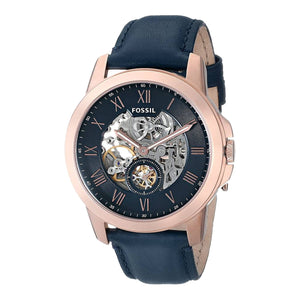 Buy Shop Fossil Grant Mechanical Blue Dial Blue Leather Strap Watch for Men - ME3054 USA Online