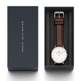 Buy Shop Daniel Wellington Classic Bristol White Dial Brown Leather Strap Watch For Women - DW00100056 USA Online