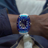 Buy Shop Guess Phoenix Analog Blue Dial White Silicone Strap Watch For Men - GE0499G6 USA Online