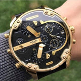 Buy Shop Diesel Mr Daddy Chronograph Black Dial Black Leather Strap Watch For Men - DZ7371 USA Online