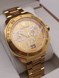 Buy Shop Versace Dylos Chronograph Gold Dial Gold Steel Strap Watch for Men - VQC040015 USA Online