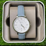 Buy Shop Fossil Jacqueline White Dial Light Blue Leather Strap Watch for Women - ES3821 USA Online
