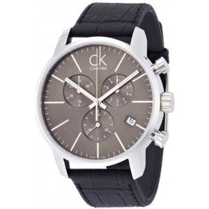 Buy Shop Calvin Klein City Chronograph Black Dial Black Leather Strap Watch for Men - K2G271C3 USA Online