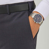 Buy Shop Emporio Armani Renato Chronograph Blue Dial Two Tone Steel Strap Watch For Men - AR80025 USA Online