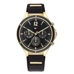 Buy Shop Tommy Hilfiger Eve Chronograph Quartz Black Dial Black Silicone Strap Watch For Women - 1782282 USA Online