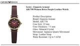 Buy Shop Emporio Armani Gianni T Bar Burgundy Dial Burgundy Leather Strap Watch For Women - AR1758 USA Online