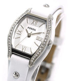 Buy Shop Fossil Molly White Dial White Leather Strap Watch for Women - ES3288 USA Online