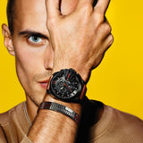 Buy Shop Diesel Mega Chief Chronograph Black Dial Brown Leather Strap Watch For Men - DZ4343 USA Online