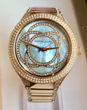 Buy Shop Michael Kors Kerry Mother of Pearl Dial Gold Steel Strap Watch for Women - MK3481 USA Online