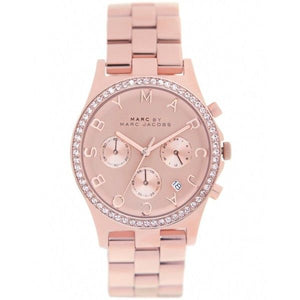 Buy Shop Marc Jacobs Henry Chronograph Rose Gold Dial Rose Gold Steel Strap Watch for Women - MBM3118 USA Online