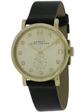 Buy Shop Marc Jacobs Baker Gold Dial Black Leather Strap Watch for Women - MBM1399 USA Online
