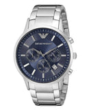 Buy Shop Emporio Armani Renato Chronograph Blue Dial Silver Steel Strap Watch For Men - AR2448 USA Online