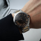 Buy Shop Cartier Ballon Bleu de Cartier Brown Dial Two Tone Steel Strap Watch for Men - W6920032 USA Online