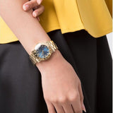 Buy Shop Marc Jacobs Amy Blue Dial Gold Steel Strap Watch for Women - MBM3166 USA Online