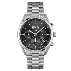 Buy Shop Hugo Boss Champion Black Dial Silver Steel Strap Watch for Men - 1513871 USA Online