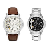 Buy Shop Fossil Grant Twist Multi-Function White Dial Brown Leather Strap Watch for Men - ME1144 USA Online