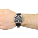 Buy Shop Hugo Boss Ambassador Chronograph Quartz Black Dial Black Leather Strap Watch For Men - HB1513194 USA Online