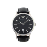 Buy Shop Emporio Armani Renato Black Dial Leather Strap Watch For Men - AR2411 USA Online
