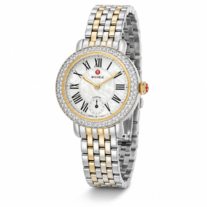 Buy Shop Michele Serein Silver Dial Two Tone Steel Strap Watch for Women - MWW21B000015 USA Online