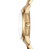 Buy Shop Michael Kors Runway Mercer Crystals Silver Dial Gold Steel Strap Watch For Women - MK6715 USA Online