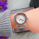 Buy Shop Marc Jacobs Tether Transparent Silver Dial Silver Steel Strap Watch for Women - MBM3412 USA Online