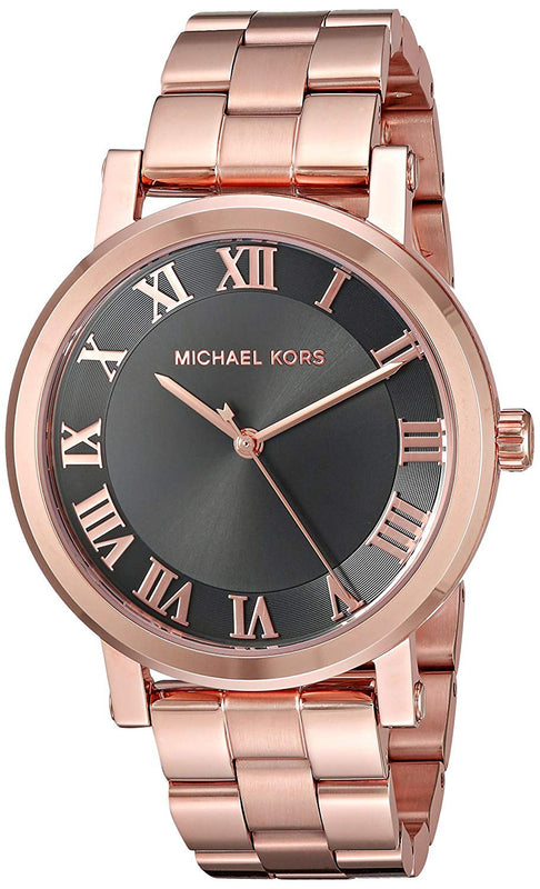 Buy Shop Michael Kors Noire Black Dial Rose Gold Steel Strap Watch for Women - MK3585 USA Online