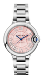 Buy Shop Cartier Ballon Bleu de Cartier Pink Dial Silver Steel Strap Watch for Women - WSBB0046 USA Online
