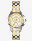 Buy Shop Tory Burch Classic Chronograph White Dial Two Tone Steel Strap Watch for Women - TBW1034 USA Online