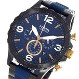 Buy Shop Fossil Nate Chronograph Blue Dial Two Tone Steel Strap Watch for Men - JR1494 USA Online
