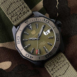 Tag Heuer Aquaracer Automatic Green Dial Khakhi Green Nylon Strap Watch for Men - WAY208E.FC8222