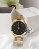Buy Shop Michael Kors Runway Black Dial Gold Steel Strap Watch for Women - MK3478 USA Online