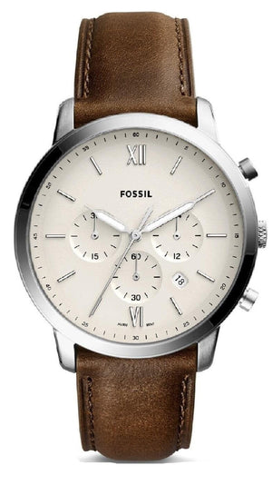 Buy Shop Fossil Neutra Chronograph White Dial Brown Leather Strap Watch for Men - FS5380 USA Online