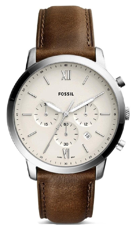 Buy Shop Fossil Neutra Chronograph White Dial Brown Leather Strap Watch for Men - FS5380 USA Online