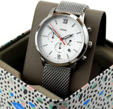 Buy Shop Fossil Neutra Chronograph White Dial Silver Mesh Bracelet Watch for Men - FS5382 USA Online