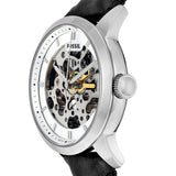 Buy Shop Fossil Townsman Automatic Skeleton White Dial Black Leather Strap Watch for Men - ME3085 USA Online