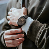 Buy Shop Fossil Machine Chronograph Black Dial Black Leather Strap Watch for Men - FS5586 USA Online