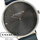 Coach Charles Grey Dial Black Leather Strap Watch for Men - 14602150