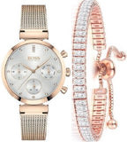 Hugo Boss Flawless White Dial Gold Mesh Bracelet Watch for Women - 1502553