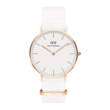 Buy Shop Daniel Wellington Classic Dover White Dial White Nylon Strap Watch For Women - DW00100309 USA Online