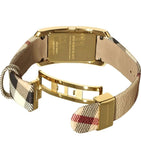 Buy Shop Burberry Nova Gold Tone Square Dial Leather Strap Watch for Women - BU1582 USA Online