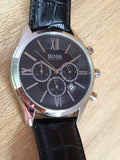 Buy Shop Hugo Boss Ambassador Chronograph Quartz Black Dial Black Leather Strap Watch For Men - HB1513194 USA Online