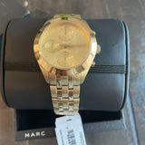 Buy Shop Marc Jacobs Peeker Chronograph Gold Dial Gold Steel Strap Watch for Women - MBM3393 USA Online