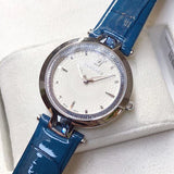 Buy Shop Versace Olympo Gleam White Dial Green Leather Strap Watch for Women - VAN020016 USA Online