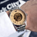 Buy Shop Emporio Armani Meccanico Multicolor Dial Silver Steel Strap Watch For Men - AR1922 USA Online