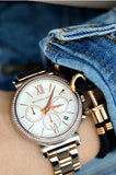 Buy Shop Michael Kors Sofie Chronograph Quartz White Dial Two Tone Steel Strap Watch For Women - MK6558 USA Online