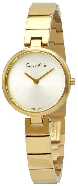 Buy Shop Calvin Klein Authentic Silver Dial Gold Steel Strap Watch for Women - K8G23546 USA Online