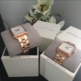 Buy Shop Michael Kors Lake Quartz White Dial Rose Gold Steel Strap Watch For Women - MK3645 USA Online