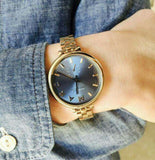 Buy Shop Marc Jacobs Sally Blue Dial Gold Steel Strap Watch for Women - MBM3366 USA Online